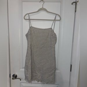 Cream and blue stripped dress